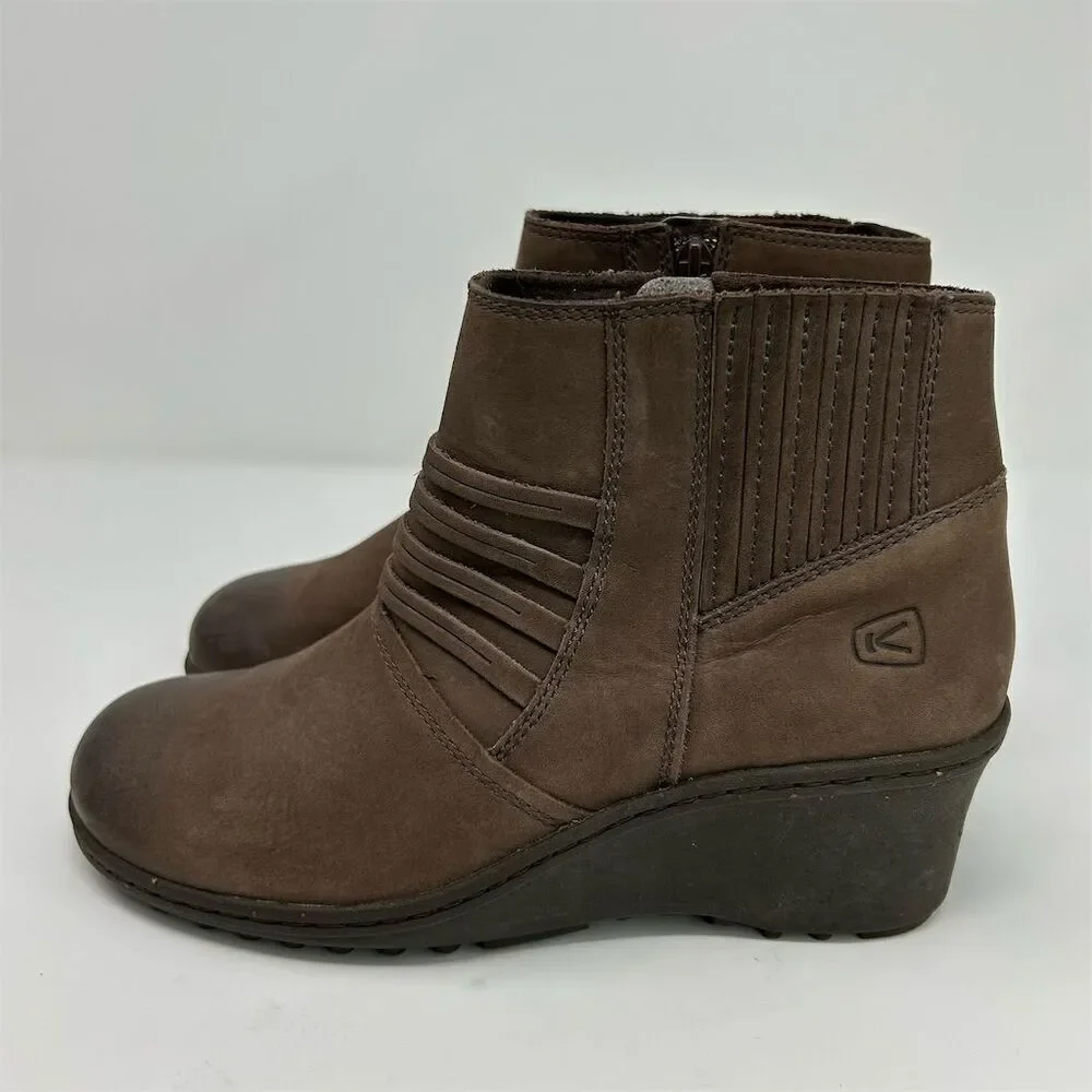 Keen Women's Zurich Brown Wedge Ankle Boots Size 9.5 Casual Comfort Fall